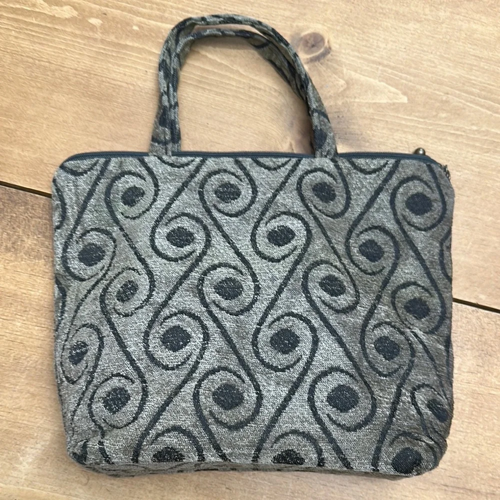 Black and Gray Tapestry Women’s Bag - Picture 2 of 8